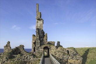 Castle Sinclair Girnigoe near Wick, Noss Head, Caithness, Scotland, UK