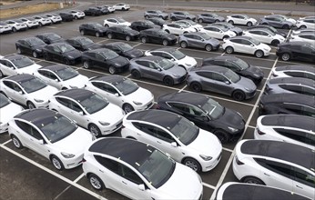 Tesla Y models produced in the Tesla Giga Factory, Grünheide, 28.01.2023