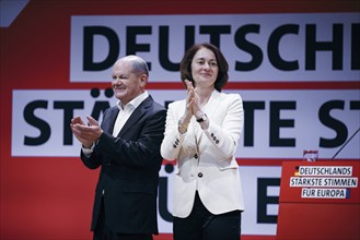 Federal Chancellor Olaf Scholz, and Katarina Barley, recorded at the European Delegates' Conference