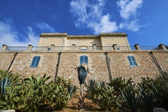 Super wide angle shot, Historic building, Levanzo town, Levanzo, Egadi Islands, Sicily, Italy,