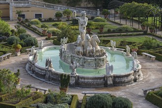 Neptune Fountain around 1900, in the garden of the Villa del Principe, Palazzo di Andrea Doria,