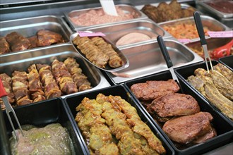 Variety of fine meat products in the butchery (Variety of fine meat products in the butchery)