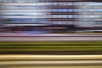 Long exposure from a moving train, Dortmund, North Rhine-Westphalia, Germany, Europe