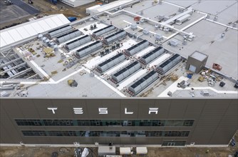 Aerial view of Tesla Giga Factory, battery factory, Grünheide, 28 01 2023