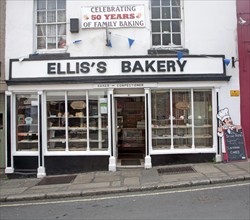 Ellis's bakery traditional family bakers shop in Tavistock, Devon, England, United Kingdom, Europe