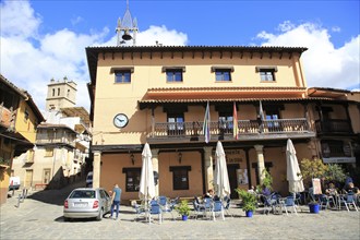 Traditional architecture town hall Ayuntamiento, Garganta la Olla, La Vera, Extremadura, Spain,