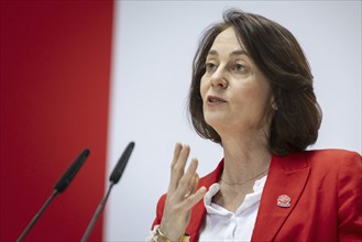 Katarina Barley, SPD lead candidate for the European elections, at a press conference in Berlin, 12