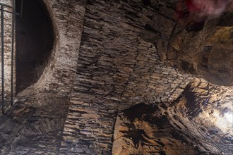 Wheel room of the Unverhofft Segen Gottes Erbstolln in Oberschöna, where there is a 13 metre high