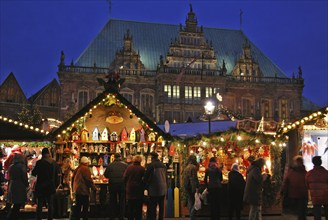 Europe, Germany, Bremen, Christmas market in front of the town hall, stalls, Hamburg, Hamburg,