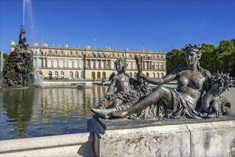 Mythological female figure at the edge of the Fama Fountain, Fama Fountain, fountain, fountain,