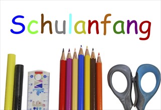 Symbolic image for the start of the new school year with German text