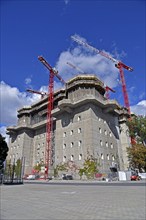 Europe, Germany, Hanseatic City of Hamburg, St. Pauli, former bunker on Feldstrasse, construction