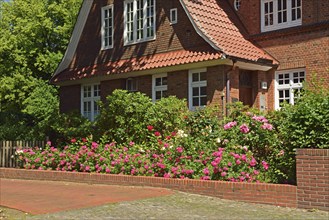 Europe, Germany, Hamburg, Bergedorf district, Schlossstr., City villa with roses, Hamburg, Hamburg,