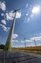 Wind farm near Lichtenau, Ostwestfalen-Lippe, a 100 kW solar power system was installed on the