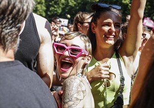 Techno fans celebrate in Berlin Rave the Planet, Berlin, 08.07.2023