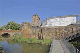 Moated castle built in the 12th century and landmark during the castle festival, festival,