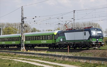 Flixtrain train on the Berlin, Leipzig, Ludwigsfelde route, 21 04 2023