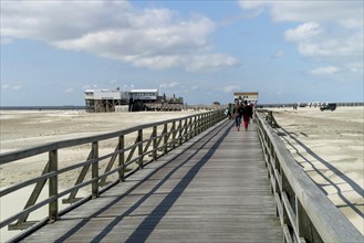 St. Peter-Ording pier, North Sea, North Frisia, Schleswig-Holstein, Germany, Europe