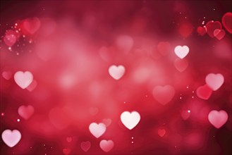 A romantic and dreamy background featuring heart-shaped bokeh lights, perfect for Valentine's Day