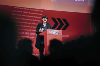 Saskia Esken, Federal Chairwoman of the SPD, recorded at the European Delegates' Conference of the