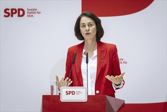 Katarina Barley, SPD lead candidate for the European elections, at a press conference in Berlin, 12