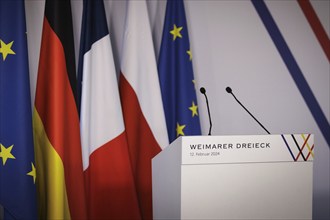 Press conference as part of the Weimar Triangle meeting at the Château de la Celle in La