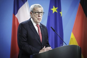 Alberto van Klaveren Stork, Foreign Minister of Chile, photographed during a press conference after