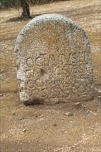 Columbarios Roman burial ground funerary monuments grave stone, Merida, Extremadura, Spain, Europe