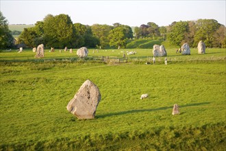 Neolithic stone circle and henge at Avebury, Wiltshire, England, UK