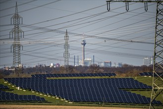 Part of a new line route, 380 KV extra-high-voltage line between Osterath and Gohr, 6-hectare solar