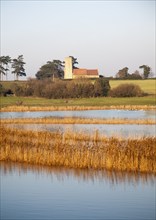 Coastal flooding leading to inundation of land not covered by flood water for 50 years, Ramsholt,