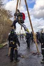 Beginning of the eviction of the Lützerath hamlet, camp of climate activists and squatters, at the