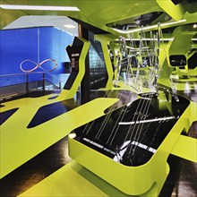 Futuristic exhibition Level Green with three-dimensional network, Autostadt, Wolfsburg, Lower