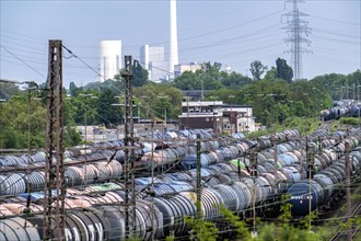 Gelsenkirchen Bismarck marshalling yard, goods trains are assembled and shunted here, tank wagons