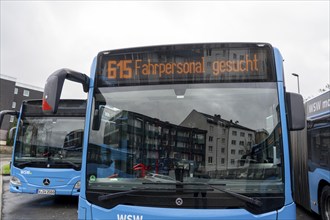 WSW bus advertising board, for new bus drivers, bus car park, during break times, above the central