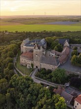 Sublime castle with surrounding greenery at sunset, Allstedt, Harz, Germany, Europe