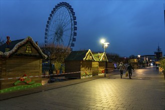 The Christmas market at the Centro shopping centre, set up but closed due to the 2nd lockdown