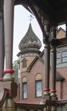 Muskegon, Michigan, The Charles Hackley house from the porch of the Thomas Hume house at the