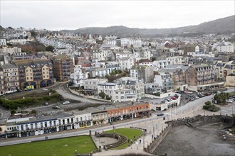 Buildings on steep hillside in the town of Ilfracombe, north Devon, England, United Kingdom, Europe