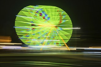 Augustus Market in Dresden. Ferris wheel with road traffic, Dresden, Saxony, Germany, Europe