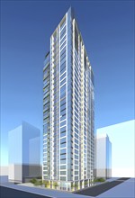 Three dimensional rendering of Modern high-rise building, AI generated