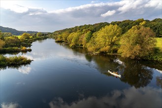 The Ruhr near Bochum-Stiepel, right and Hattingen-Blankenstein, North Rhine-Westphalia, Germany,