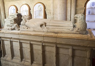 Athelstan Saxon King of the English, 927 to 939, fifteenth century memorial tomb, Malmesbury abbey,