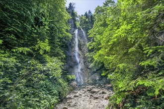 Ohlstadt Waterfall, Ohlstadt, Loisach Valley, The Blue Country, Upper Bavaria, Bavaria, Germany,