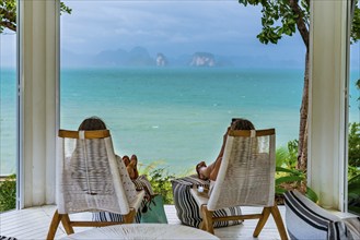 View of Phang Nga bay near Koh Yai Noi, seascape, seascape, nature, natural landscape, chalk