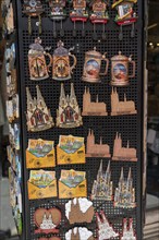 Souvenirs, mementos, shop at Cologne Cathedral, magnets with Cologne motifs, Cologne, North