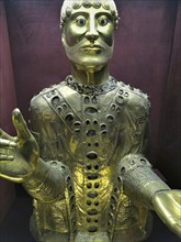 Bust of Saint Baudime located in the church of Saint-Nectaire, Puy de Dome, Auvergne-Rhone-Alpes,