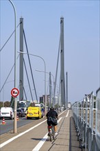 The Theodor-Heuss-Bridge, Rhine crossing, cable-stayed bridge, first road bridge of the so-called