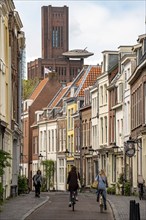 Utrecht, Netherlands, historic city centre, Haverstraat, old town houses, lanterns, residential