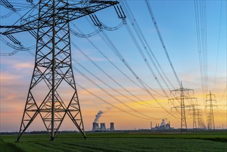 Neurath lignite-fired power station, near Grevenbroich, RWE Power AG, power station units F and G,